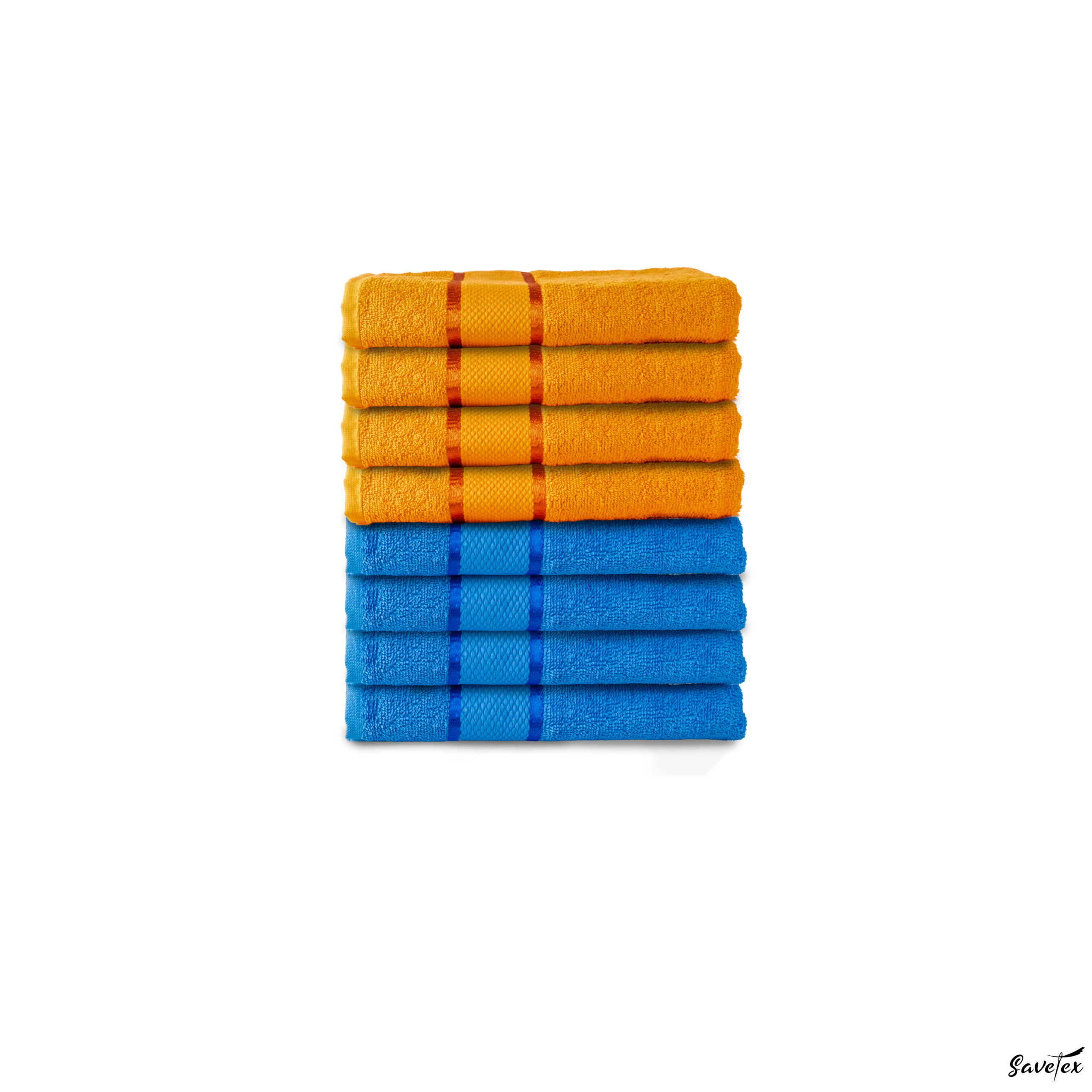 Set 8 Prosoape Baie, 100% Bumbac, Dimensiune 70x130 Cm, 400 GSM, CoralSky