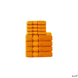 Set 8 Prosoape, 100% Bumbac, 4*50x90cm, 4*70x130cm, 400 GSM, Culoare Portocaliu