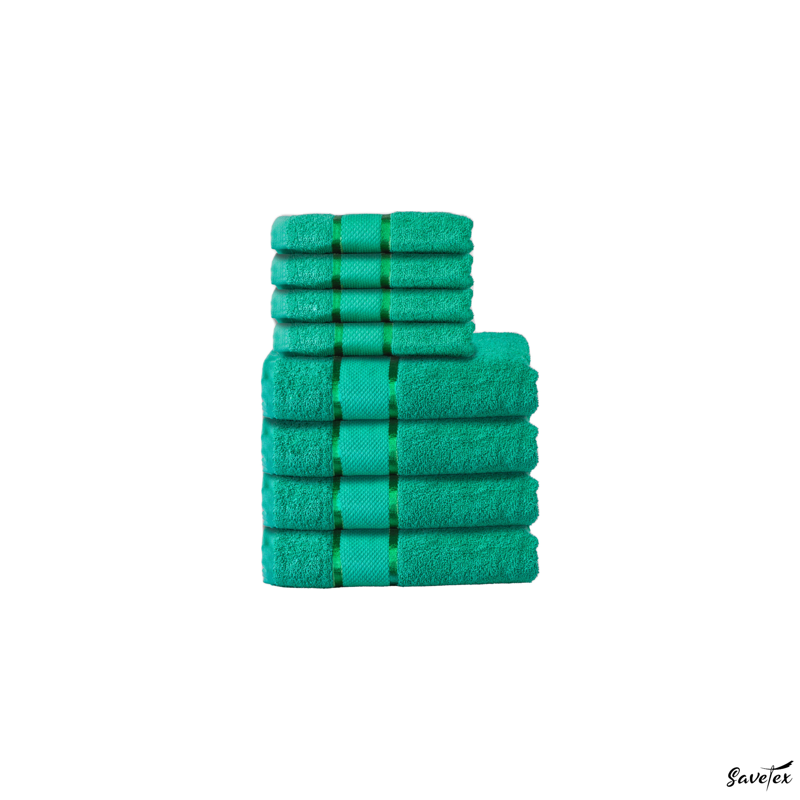 Set 8 Prosoape, 100% Bumbac, 4*50x90cm, 4*70x130cm, 400 GSM, Culoare Verde