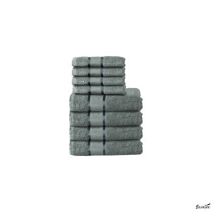 Set 8 Prosoape, 100% Bumbac, 4*50x90cm, 4*70x130cm, 400 GSM, Culoare Gri