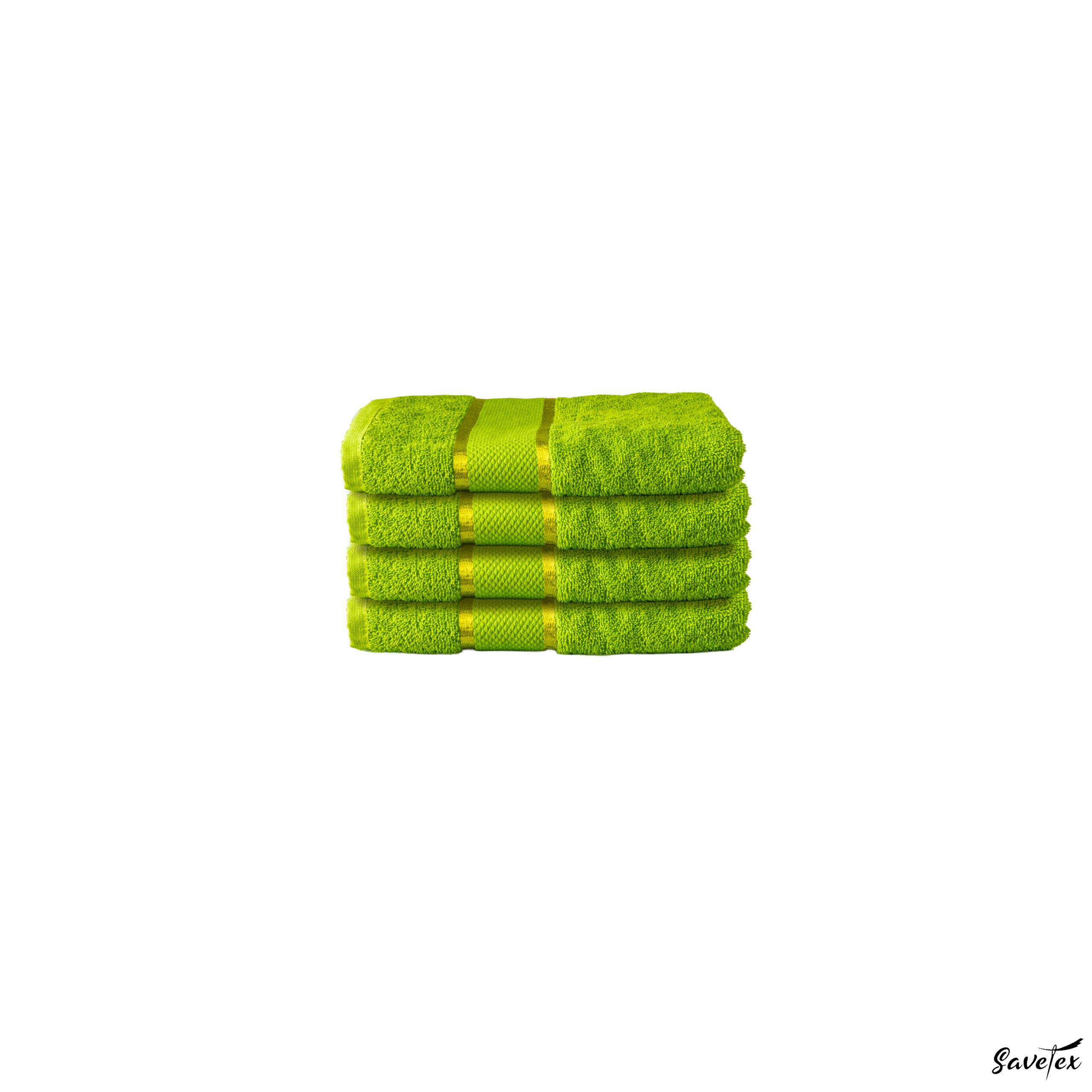 Set 4 Prosoape Baie, 100% Bumbac, Dimensiune 70x130 Cm, 400 GSM, Culoare Lime