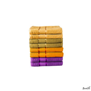 Set 8 Prosoape Baie, 100% Bumbac, Dimensiune 70x130 Cm, 400 GSM, Multicolor, SoftMood