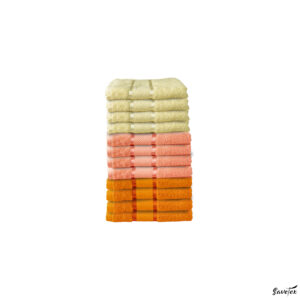 Set 12 Prosoape Baie, 100% Bumbac, Dimensiune 70x130 Cm, 400 GSM, Multicolor, RozeAzur