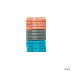 Set 12 Prosoape Baie, 100% Bumbac, Dimensiune 70x130 Cm, 400 GSM, Multicolor, PastelWave