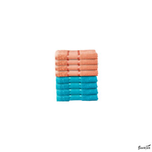 Set 8 Prosoape Baie, 100% Bumbac, Dimensiune 70x130 Cm, 400 GSM, Multicolor, Coral Breeze