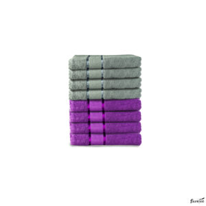 Set 8 Prosoape Baie, 100% Bumbac, Dimensiune 70x130 Cm, 400 GSM,Multicolor, Levender Stone