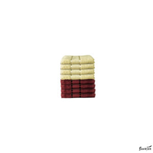 Set 8 Prosoape Baie, 100% Bumbac, Dimensiune 70x130 Cm, 400 GSM, Multicolor, Bej+Visiniu