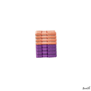 Set 8 Prosoape Baie, 100% Bumbac, Dimensiune 70x130 Cm, 400 GSM, Multicolor, Peach+Mov